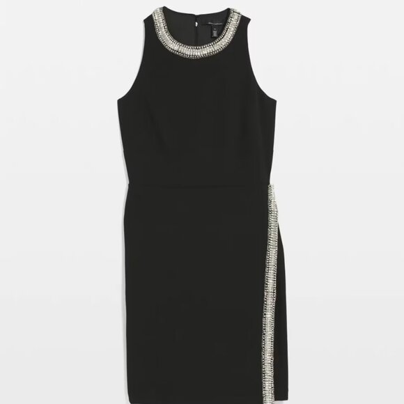 nwt AMAZING SPARKLE WHITE HOUSE BLACK MARKET crystal embellished dress 10 6p - Picture 3 of 4